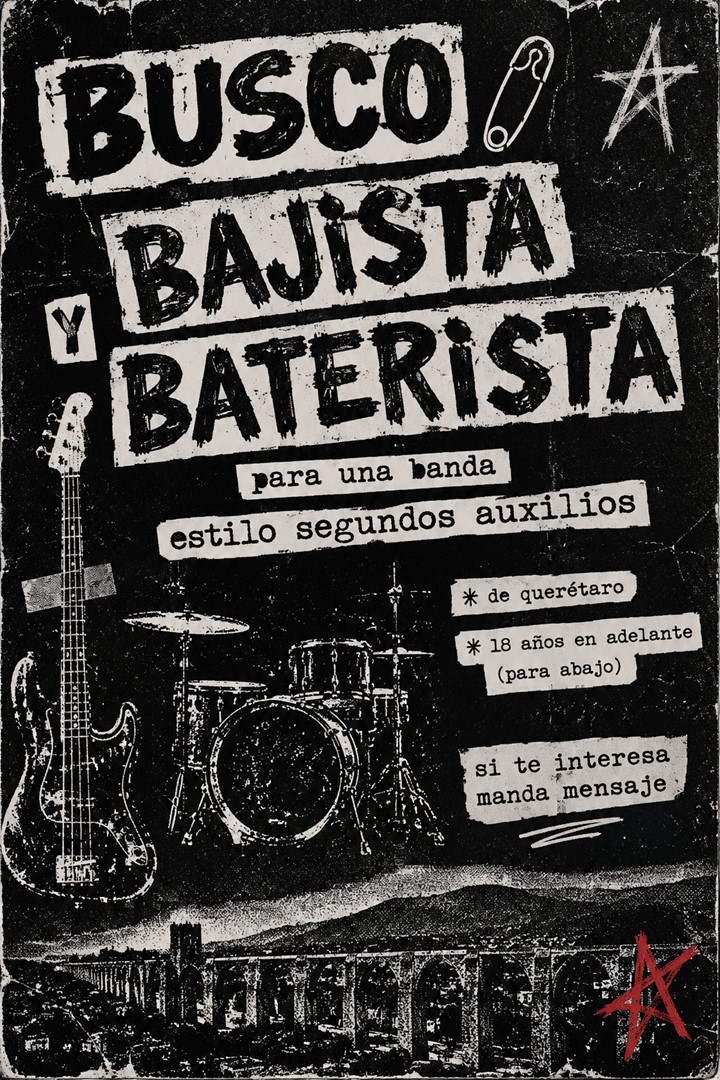 baterista y bajista banda punk rock