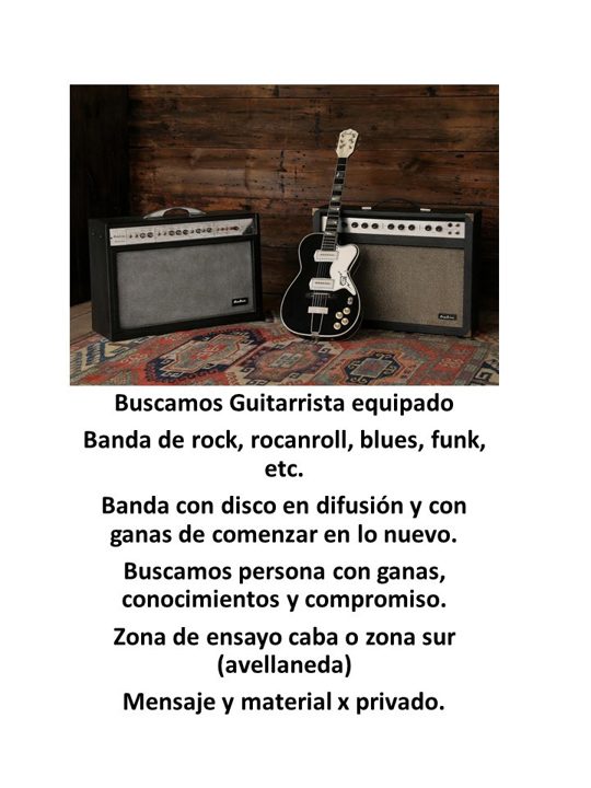 busco guitarrista para banda de rock