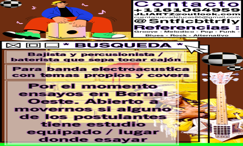 Percusión o baterista que toque cajón