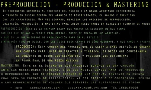 PRODUCCIÓN MEZCLA MASTERING