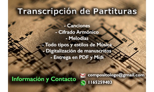 Transcripción Musical y Arreglos